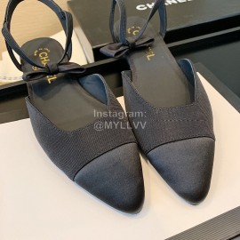 Chanel Autumn Bow Sheepskin Shoes Black