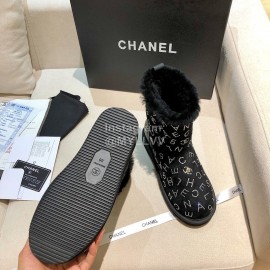 Chanel Wool Warm Boots Black