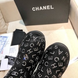 Chanel Wool Warm Boots Black