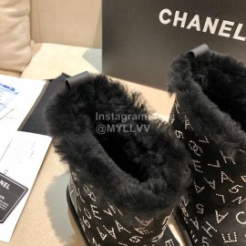 Chanel Wool Warm Boots Black