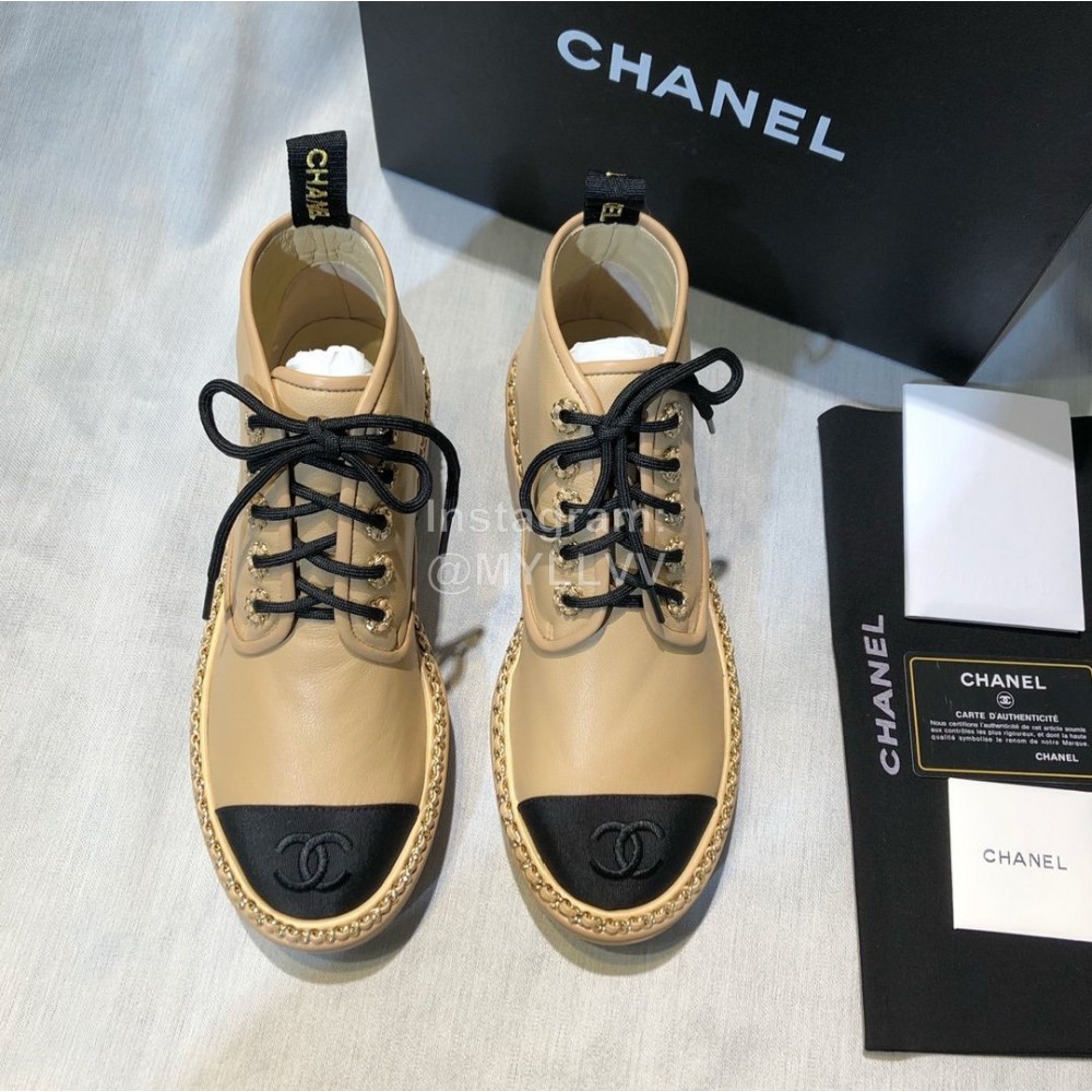 Chanel Calfskin Boots For Women Khaki
