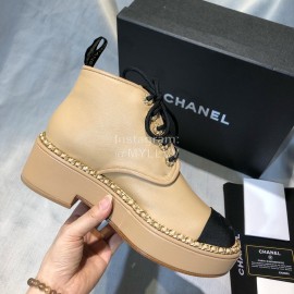 Chanel Calfskin Boots For Women Khaki