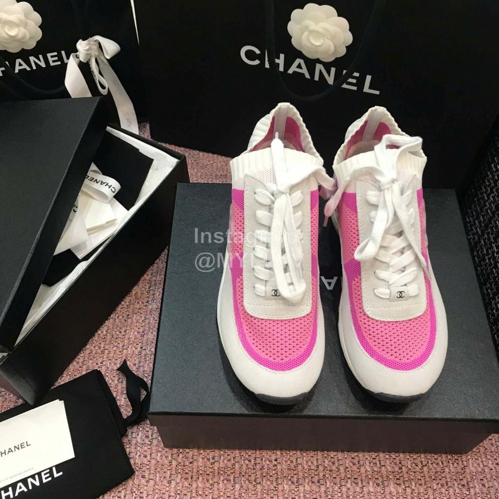 Chanel Casual Sneakers Rose Red