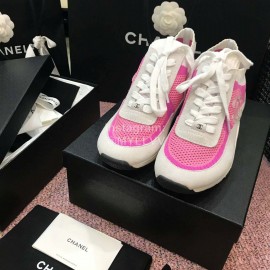 Chanel Casual Sneakers Rose Red