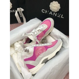 Chanel Casual Sneakers Rose Red