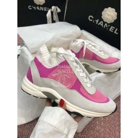 Chanel Casual Sneakers Rose Red