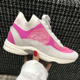 Chanel Casual Sneakers Rose Red