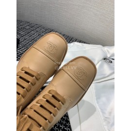 Chanel Calf Martin Boots Khaki