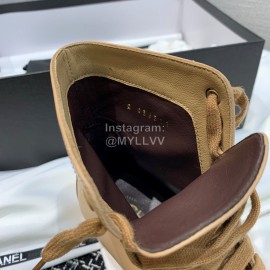 Chanel Calf Martin Boots Khaki