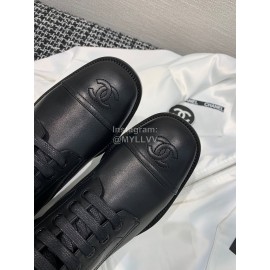 Chanel Calf Martin Boots Black