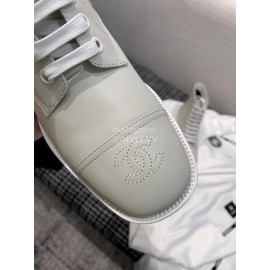 Chanel Calf Martin Boots Gray