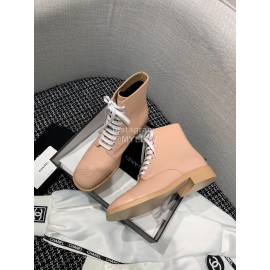 Chanel Calf Martin Boots Apricot
