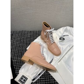 Chanel Calf Martin Boots Apricot