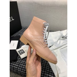 Chanel Calf Martin Boots Apricot