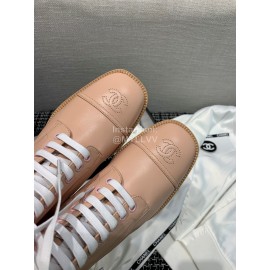Chanel Calf Martin Boots Apricot