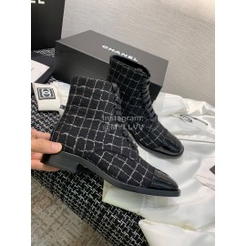 Chanel Calf Martin Boots