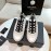 Chanel White Leather Velour Sneakers