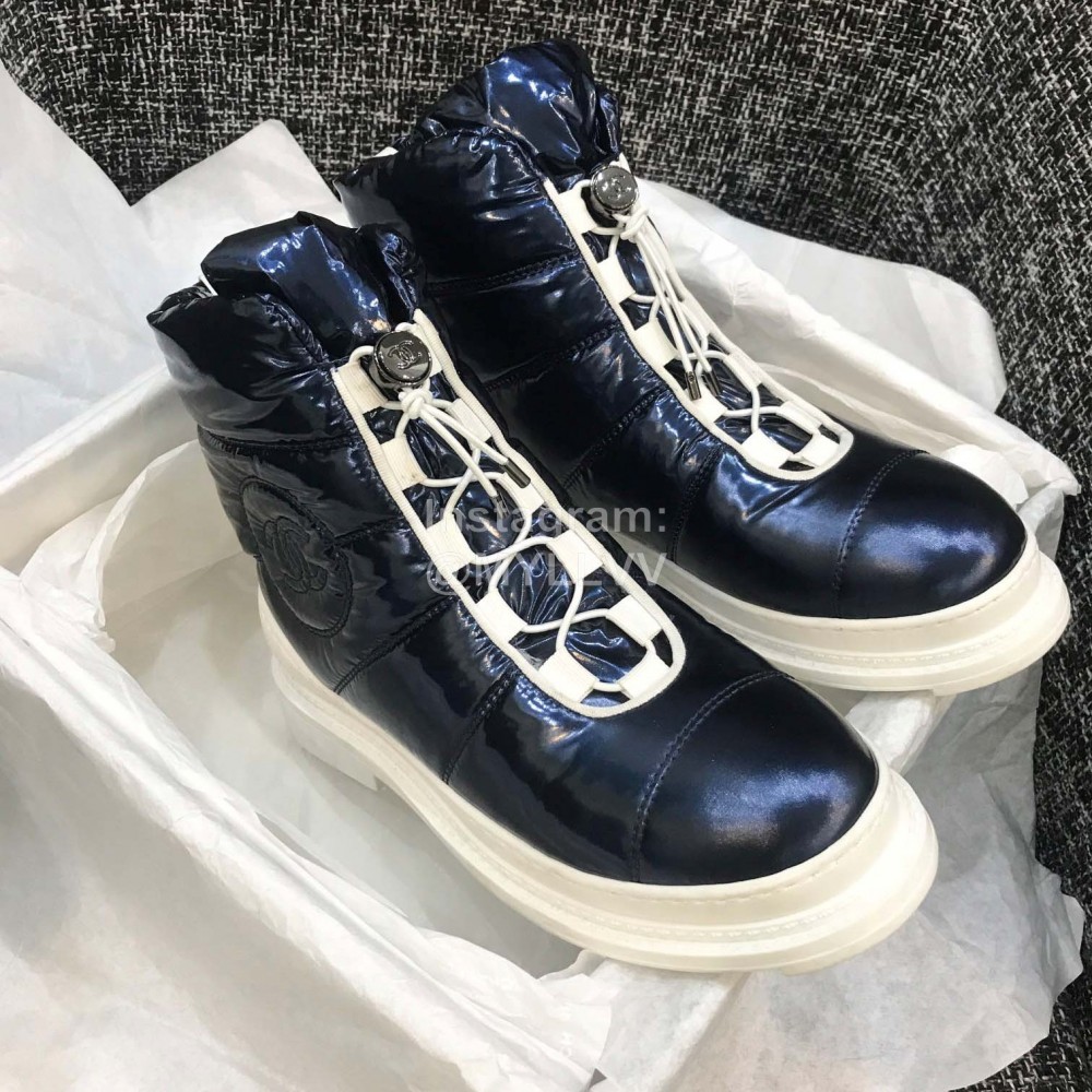 Chanel Blue Warm Waterproof Boots