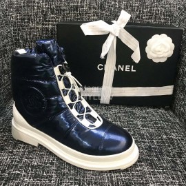 Chanel Blue Warm Waterproof Boots