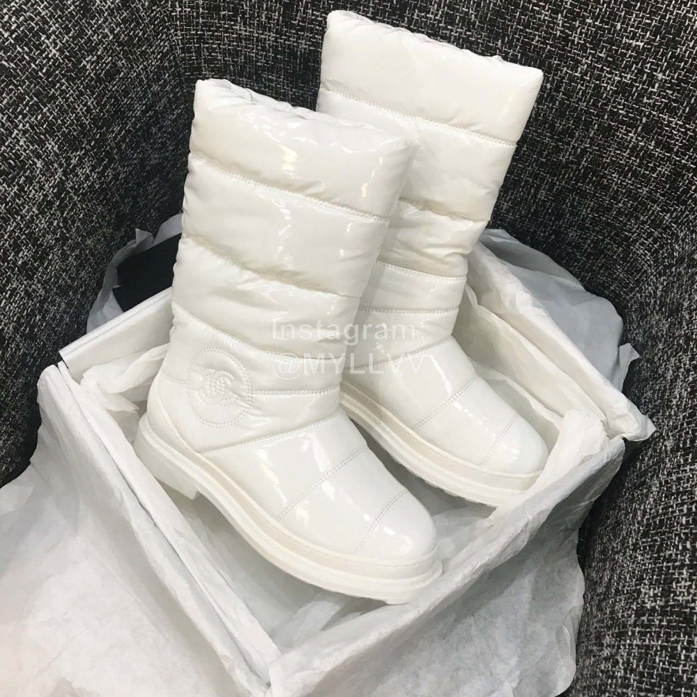 Chanel White Warm Waterproof Boots