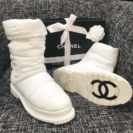 Chanel White Warm Waterproof Boots