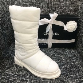 Chanel White Warm Waterproof Boots