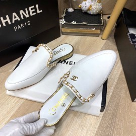 Chanel White Chain Pointed Sandals