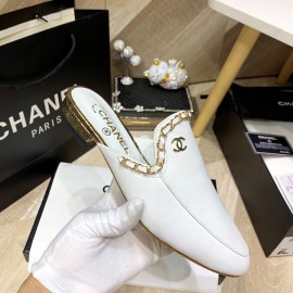 Chanel White Chain Pointed Sandals