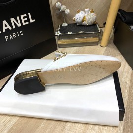 Chanel White Chain Pointed Sandals