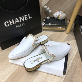Chanel White Chain Pointed Sandals