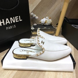Chanel White Chain Pointed Sandals