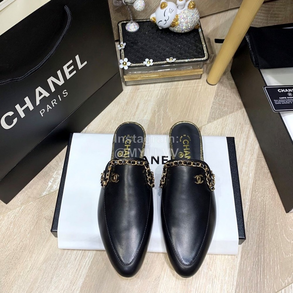 Chanel Black Chain Pointed Sandals