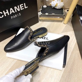 Chanel Black Chain Pointed Sandals