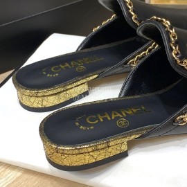 Chanel Black Chain Pointed Sandals