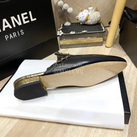 Chanel Black Chain Pointed Sandals