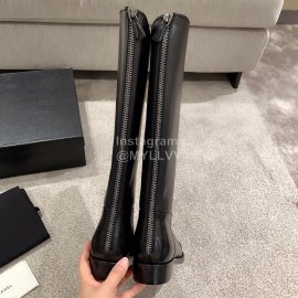 Chanel Black Calf Knee Boots
