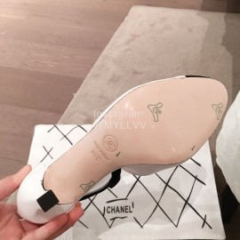 Chanel White Pointed High Heel Sandals