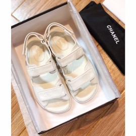 Chanel White Fashion Leather Sandals