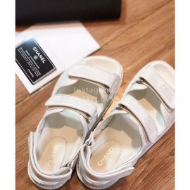 Chanel White Fashion Leather Sandals