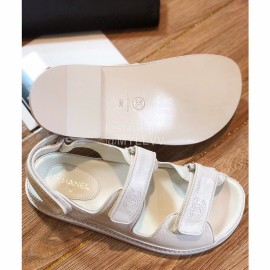 Chanel White Fashion Leather Sandals