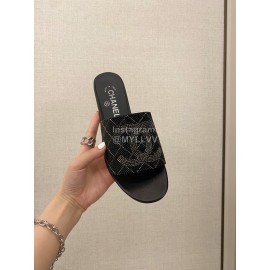 Chanelin Spring Summer New Pearl Slippers Black