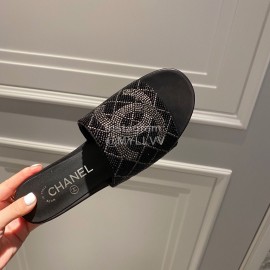 Chanelin Spring Summer New Pearl Slippers Black