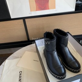 Chanel Winter Lamb Boots Black