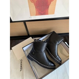 Chanel Winter Lamb Boots Black
