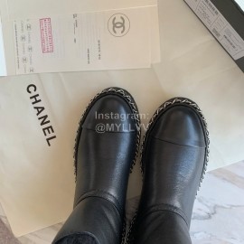 Chanel Winter Lamb Boots Black