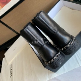 Chanel Winter Lamb Boots Black
