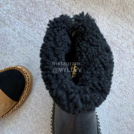 Chanel Winter Lamb Boots Black