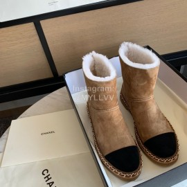 Chanel Winter Lamb Boots Brown