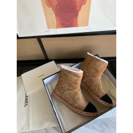 Chanel Winter Lamb Boots Brown