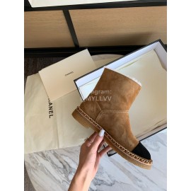 Chanel Winter Lamb Boots Brown